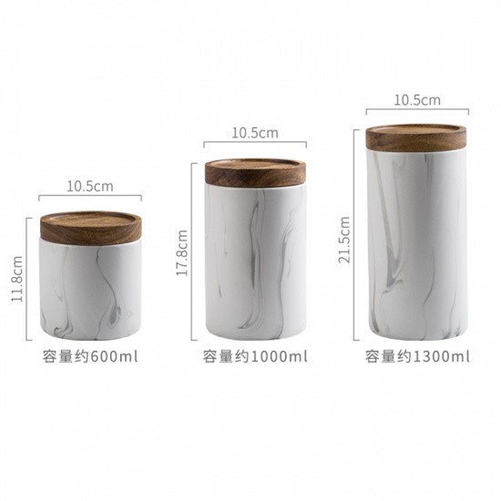 Custom Logo Marble Ceramic Jar